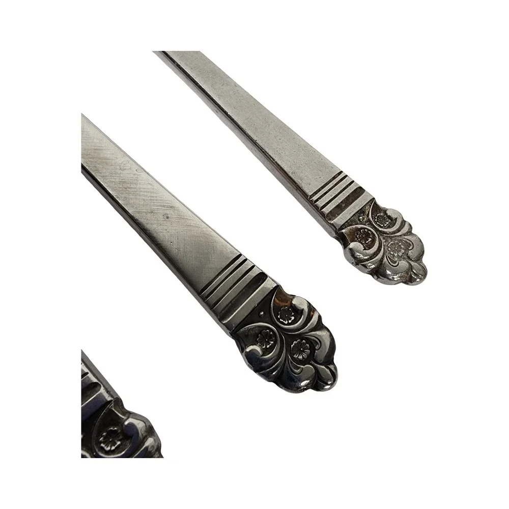 Rogers Stainless Japan Butter Knives Set of 3 Ornate‎ Handle Dining Flatware